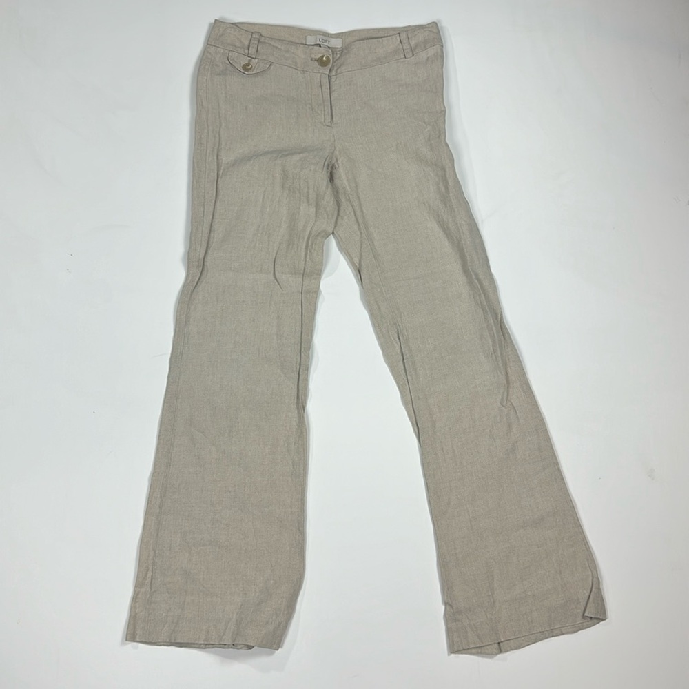 LOFT Khaki (Light Tan) Linen Pants Size 4